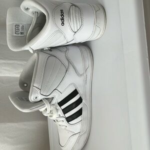 White Adidas classics. Size 9.5 Women’s. Worn twice